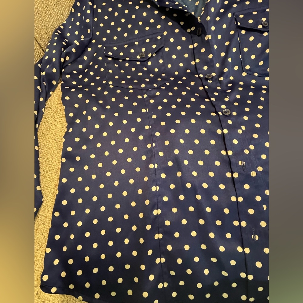 Pendleton Blue Polka Dot Button Down Shirt- Size … - image 5